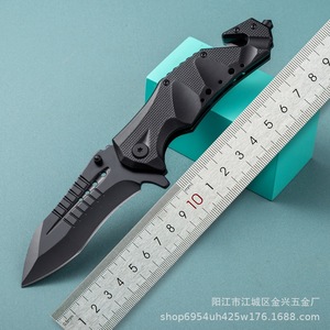 Navaja Plegable de Aluminio con Mango para Dropshipping en Shopify, Cuchillo de Bolsillo Multiherramienta para Camping y Supervivencia con Rompecristales y Martillo de Seguridad EDC - Product Image 4