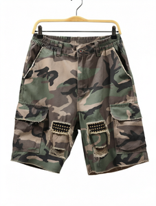 Men <b>Camouflage</b> <b>Cargo</b> Shorts Loose Fit Tactical Short <b>Pants</b> Denim Look Pocketed Casual Summer Wear - Product Image 1