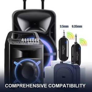 Novo 2.4G 2 em 1 Microfone Sem Fio Headset <span class=keywords><strong>Mic</strong></span> Sistema <span class=keywords><strong>Mic</strong></span> Sem Fio Lavalier Pequeno Microfone Sem Fio para Amplificador De Potência - Product Image 6
