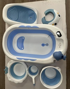 Ensemble de bain pliable 6 pièces pour nouveau-né avec baignoire, sièges, bassin, support de bain et thermomètre pour enfants - Product Image 4