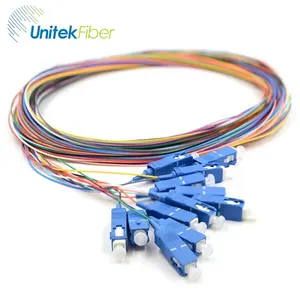 Breakout Fiber Optic Pigtail 12 Colors SC/UPC Pigtail Easy-strip 09mm LSZH Fiber Pigtail