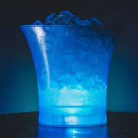 Seau à glace LED personnalisé pas cher pour bar, soirée, club, en plastique transparent, pour bière et champagne, avec lumière LED
