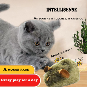 Simples elétrico som simulação gato brinquedo pequeno <span class=keywords><strong>mouse</strong></span> de pelúcia para pet movimento interativo dentes calmantes moagem brinquedo para gatos - Product Image 4