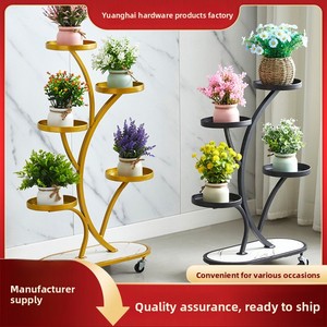 Luxury Iron Multi-Layer <strong>Hanging</strong> &amp; Floor-Standing Flower Pot <strong>Stand</strong> for Balcony and Living Room - Product Image 3