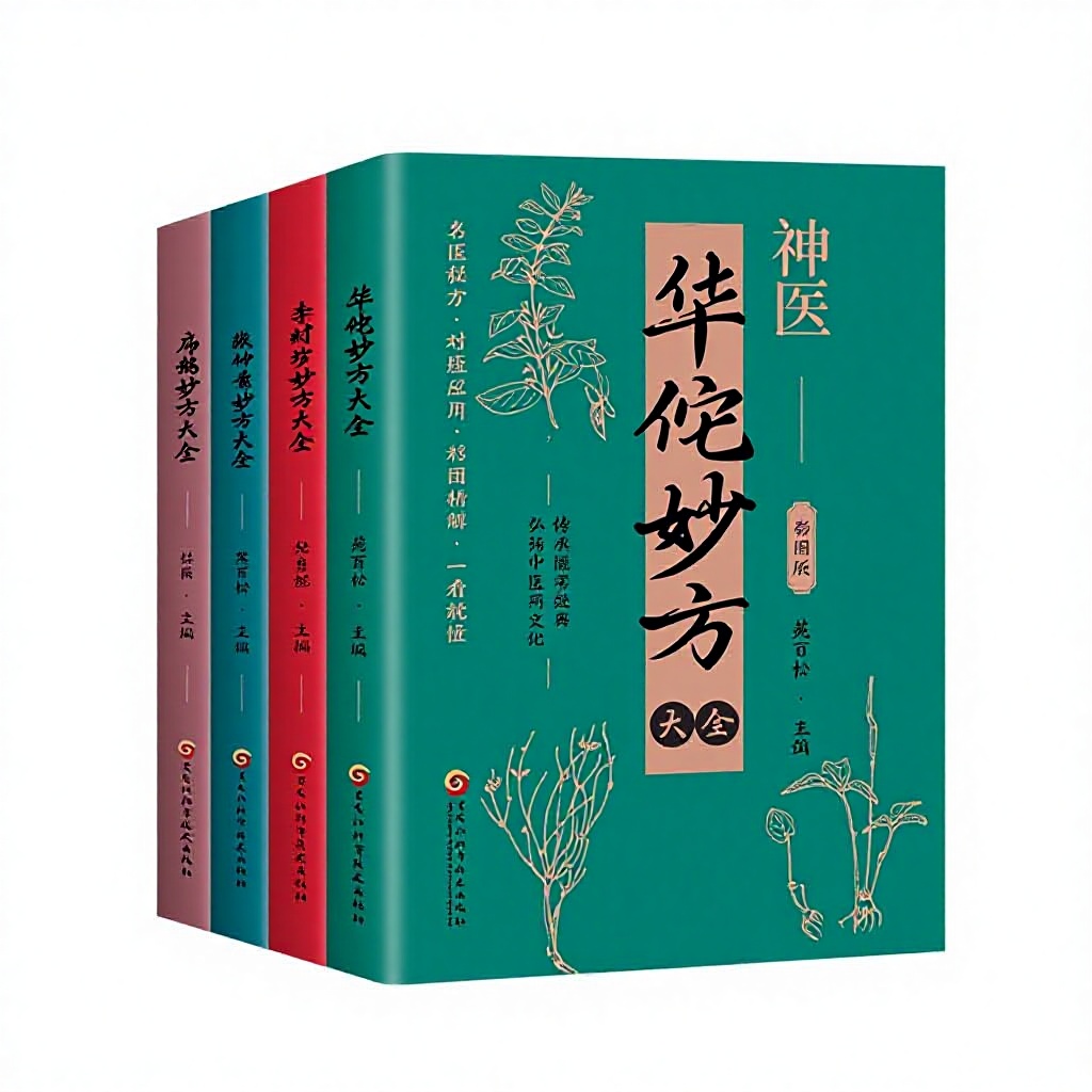 Complete 4-Volume Traditional Chinese Medicine Collection Featuring Herbal Illustrations Classic Prescriptions Remedies for