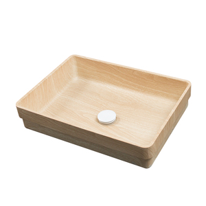 Verniciatura in legno lavello da bagno 304 in acciaio inox Semi-incassato in grano lavandino lavabo per Hotel e casa - Product Image 3