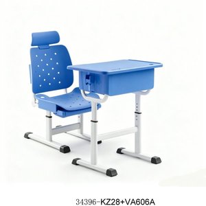 Adjustable Height School Desk And <b>Chair</b> With Blue Top And Metal Frame For Child Use Model 34396-KZ27 - Product Image 3