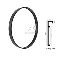 Cadre en aluminium brossé or/argent pour miroir/peinture, cadre de miroir extrudé en aluminium, cadre métallique rond – Vente chaude directe usine