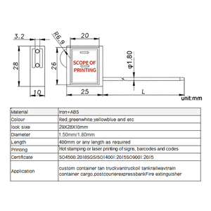 Con dấu dây thép khóa đôi bảo mật cao giả mạo bằng chứng dây con dấu có thể điều chỉnh hàng hóa container Cáp con dấu - Product Image 4