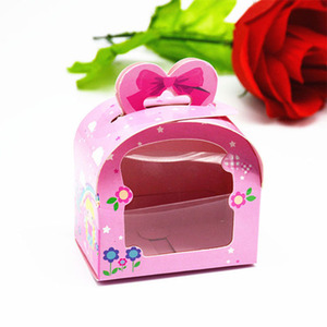 Impresión personalizada de morir corte claro de <span class=keywords><strong>la</strong></span> forma de papel de ventana de pastel caja de embalaje con mango - Product Image 1