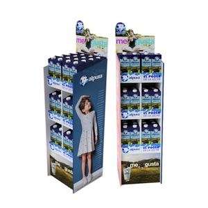 Exhibidor de Cartón Plegable Ecológico para Punto de Venta, Personalizado para Tiendas Minoristas, para Bebidas Lácteas - Product Image 1