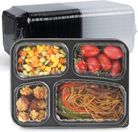 Contenants PP Jetables à 3 Compartiments pour Plats à Emporter, Boîtes Repas en Plastique pour la Vente en Gros