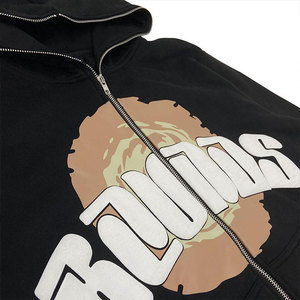 Jersey de algodón de peso pesado unisex, Sudadera con capucha térmica de invierno, estampado de soplo 3D, logotipo bordado personalizado, precio de fábrica - Product Image 2