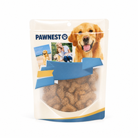 Sachets personnalisés transparents brillants à fenêtre, refermables avec fermeture éclair, pour aliments pour animaux de compagnie (chien, chat) et snacks