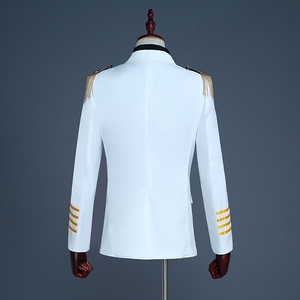 <span class=keywords><strong>Traje</strong></span> de capitán MQ14 para Hombre, chaqueta ajustada, trajes de boda, color blanco, <span class=keywords><strong>azul</strong></span> <span class=keywords><strong>marino</strong></span>, último diseño de abrigo, 2022 - Product Image 2