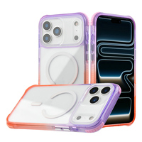 Nouvelle coque de téléphone magnétique avec airbag aux quatre coins, couleur dégradée, en PC+TPU+TPE pour iPhone 17 Pro Max