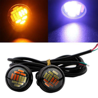 Lumière Eagle Eye 23 mm 12 V 12 LED Haute puissance 4014 Double couleur Auto Feux antibrouillard DRL Ampoule de recul Stop Feux de stationnement Signal lumineux