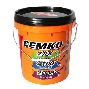 Impresión de logotipo personalizado, cubo de plástico de Color naranja de 15 L con impresión de etiquetas - Product Image 1