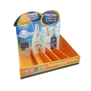 Custom Cosmetics Cardboard Sunscreen Cream Counter Display Unit Corrugated Paper Display Box