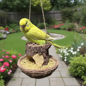 Mangeoire à oiseaux suspendue en résine pour arbre, style européen, durable, pour cour, balcon, jardin - Product Image 1