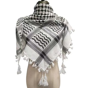 Manufacturer Arab Palestine <strong>Black</strong> White Plaid Pattern Unisex <strong>Shawls</strong> for Men Brand Quality Woven Keffiyeh Scarves Hijab - Product Image 1
