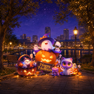 Lanterne a Forma di <span class=keywords><strong>Zucca</strong></span> da Appendere, Impermeabili e Riutilizzabili, Decorazioni per <span class=keywords><strong>Halloween</strong></span> da Esterno/Interno per Viali Comunali, Parchi e Ponti - Product Image 2