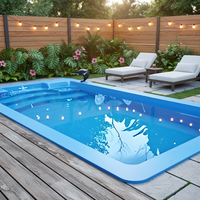 Piscine Conteneur Maritime Ovale en Acier Sur Mesure, Étanche, Préfabriquée, 20ft 40ft, avec Fenêtre et Terrasse, Épaisseur 1mm, pour Adultes et Usage Domestique