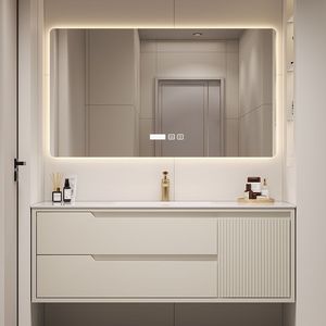 <span class=keywords><strong>Commode</strong></span> moderne en <span class=keywords><strong>bois</strong></span> <span class=keywords><strong>blanc</strong></span> avec miroir éclairé Table de manucure pour la coiffure <span class=keywords><strong>et</strong></span> le maquillage pour la chambre ou l'hôtel - Product Image 3