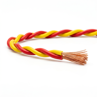 Cable de Audio Industrial de Cobre Trenzado con Aislamiento XLPE Rojo y Amarillo, 0.5mm 0.75mm 1.5mm, 2 Núcleos