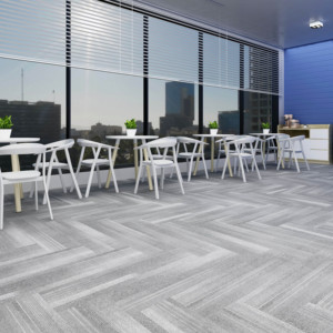Dalles de moquette de bureau PP100x25cm, dalles de moquette avec support en PVC, dalles de moquette carrées avec fonction amortissante, revêtement de sol - Product Image 3