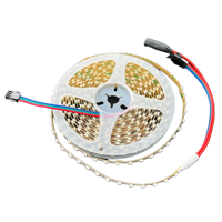 Bande LED adressable Mini-RGBW SK6812 ; 96 LED/m ; PCB de 6 mm de large ; LED SMD RGBW 3535, DC5V non étanche, PCB blanc