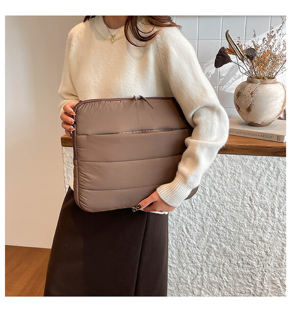 Thickened Notebook Sleeve Bag Zipper Closure Urban Simplicity Shockproof Protective Case for Laptop Computer Puffy Laptop Sleeve