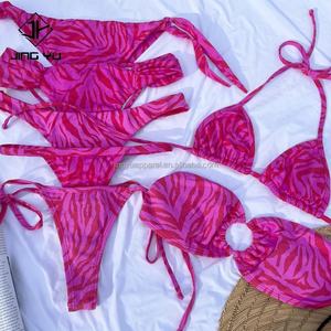 OEM Eco RT-4101 82% polyester recyclé 18% élasthanne 200GSM Maillot de bain bikini professionnel personnalisé Fabricant de vêtements de bain de haute qualité - Product Image 3