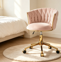 Fauteuil pivotant réglable avec structure en fer pour bureau, maison, hôtel, salon, chambre, manucure et loisirs
