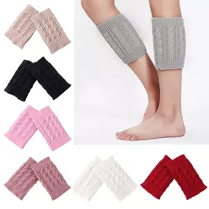 2023 Beliebte warme benutzer definierte Mädchen Oberschenkel hohe kurze Socken Winter Kabel Strick Beinlinge für Frauen