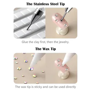 ปากกาหยิบเพชรพลอยแบบสองหัว สำหรับตกแต่งเล็บ ทำเล็บ DIY - Product Image 4