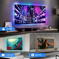 Kit d'éclairage intelligent WiFi MOES Tuya pour téléviseur, rétroéclairage HDMI 2.0, synchronisation, bande LED, contrôle vocal Alexa et Google Assistant