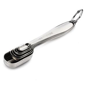 square Stainless Steel <b>Measuring</b> Cup <b>Measuring</b> <b>Spoon</b> 6-Piece Set Seasoning <b>Spoon</b> Baking <b>Measuring</b> Seasoning <b>Spoon</b> with Scale - Product Image 4