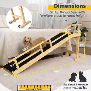 Escalera sencilla de madera para perros, escalera de madera para mascotas, escalera plegable de madera para perros para interiores y exteriores, escalera creativa para gatos - Product Image 4