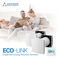 Système ERV Eco-link à rendement de régénération de 97 %, fonctionnement en paire filaire pour hôtel, faible bruit, contrôle intelligent