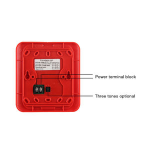 Sirena Estroboscópica con Cable para Sistema de Alarma contra Incendios, 12/24VDC, 105-120dB, 5 LED, Detección de 50m, ABS - Product Image 5