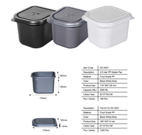 Kotak Es Krim Gelato 2.5 Liter Bebas BPA, Food Grade, Dapat Digunakan Kembali, Bahan PP -25 Derajat Celcius untuk Penyimpanan Dapur