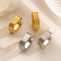 Boucles d'oreilles créoles tendance SUMMLY pour femmes, plaquées or 18 carats, en acier inoxydable, étanches et hypoallergéniques, bijoux de mode