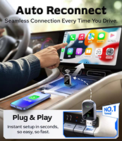 Boîtier multimédia de streaming automobile JCS Wireless Carplay Android Auto 2 en 1, adaptateur Carplay, dongle USB Carplay