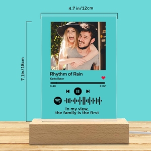 Hadiah Bagus Personalisasi Dudukan Kayu Akrilik Kode Spotify Lagu Foto Album Musik Plak Kustom Lampu Malam 3D Spotify - Product Image 3