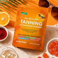 Gummies véganes sans sucre Lenm Astaxanthine pour le bronzage, collagène, L-Tyrosine, bêta-carotène, supplément vitaminique Halal pour adultes, 60 unités