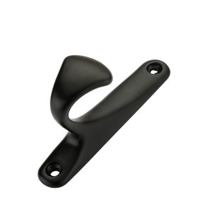 Modern Minimalist Black Aluminum <b>Coat</b> <b>Hook</b> Wall Mounted Rust Resistant <b>Single</b> <b>Hook</b> For Door Window Use - Product Image 1