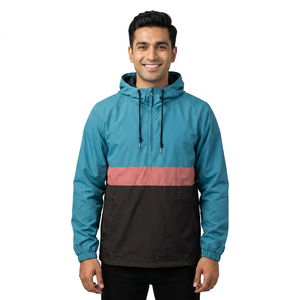 Chaqueta cortavientos de secado rápido con forro de malla personalizada al por mayor, chaquetas cortavientos de nailon y poliéster de talla grande 100%, chaquetas cortavientos informales para exteriores - Product Image 1