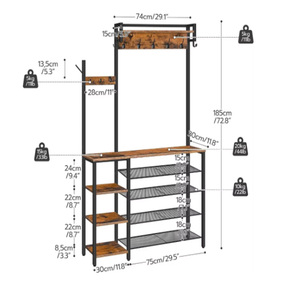 Gran oferta, Banco de entrada moderno con Zapatero y árbol de salón, solución de almacenamiento práctica para el hogar - Product Image 5