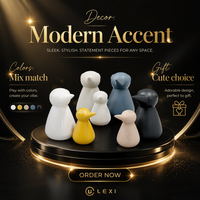 Ensemble de figurines de pingouins en céramique, style minimaliste moderne, ornement animal de style nordique pour la décoration d'étagères à la maison ou au bureau, idée cadeau
